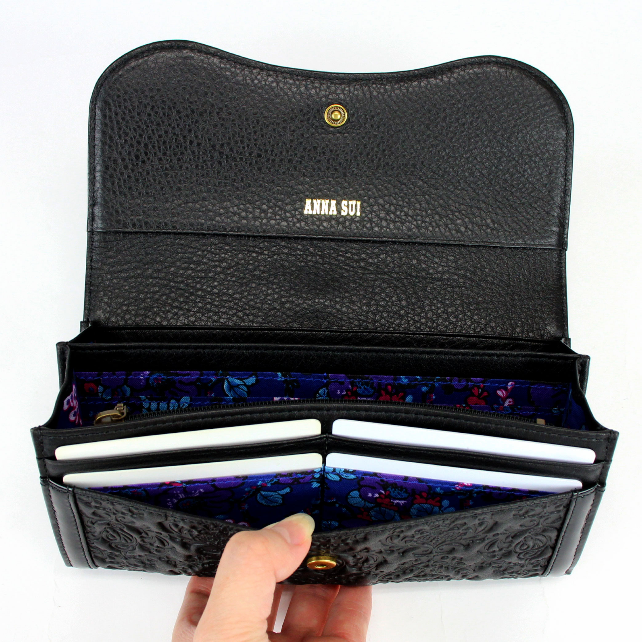 ANNA SUI（アナスイ） 財布 がま口 長財布 316110 セルパン 牛革 本革