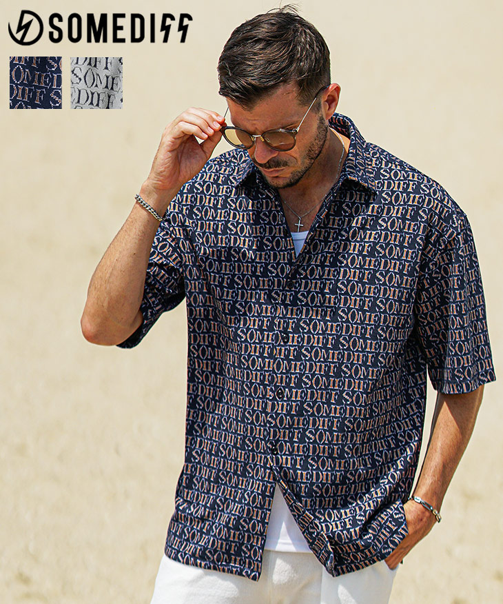 SOMEDIFF（サムディフ） 半袖シャツ メンズ シャツ オーバーサイズ