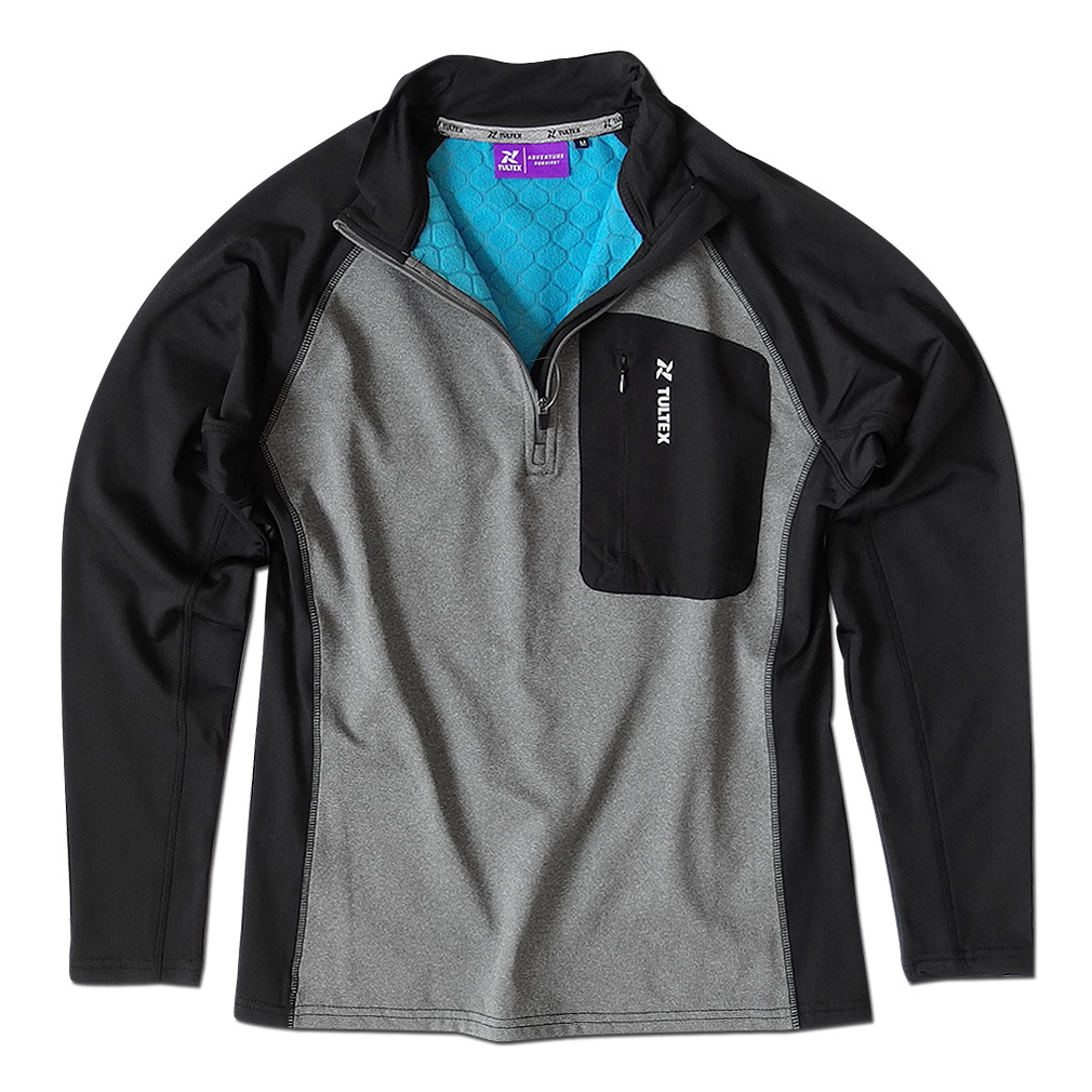 TULTEX（タルテックス） ハーフジップ ロンT フリース裏地 ハイネック