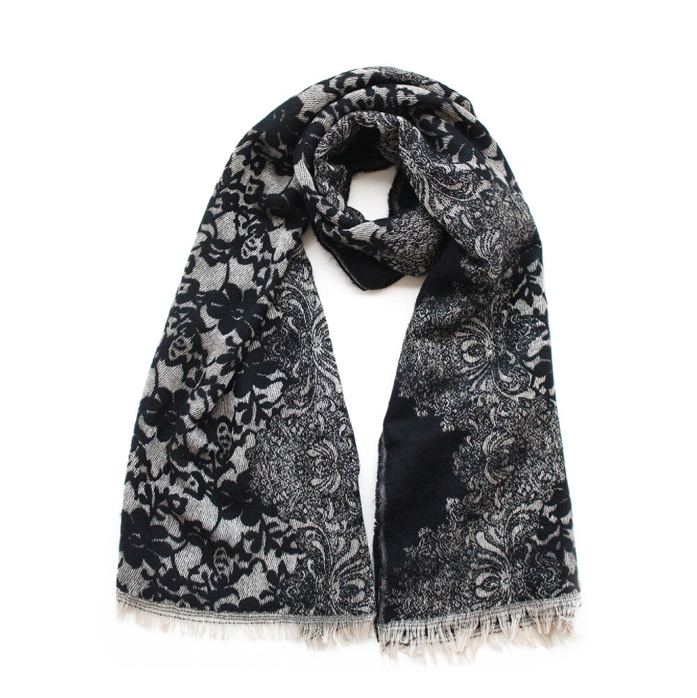 LUCIANNA（ルチアーナ） ストール 大判 花柄 秋冬 厚手 マフラー