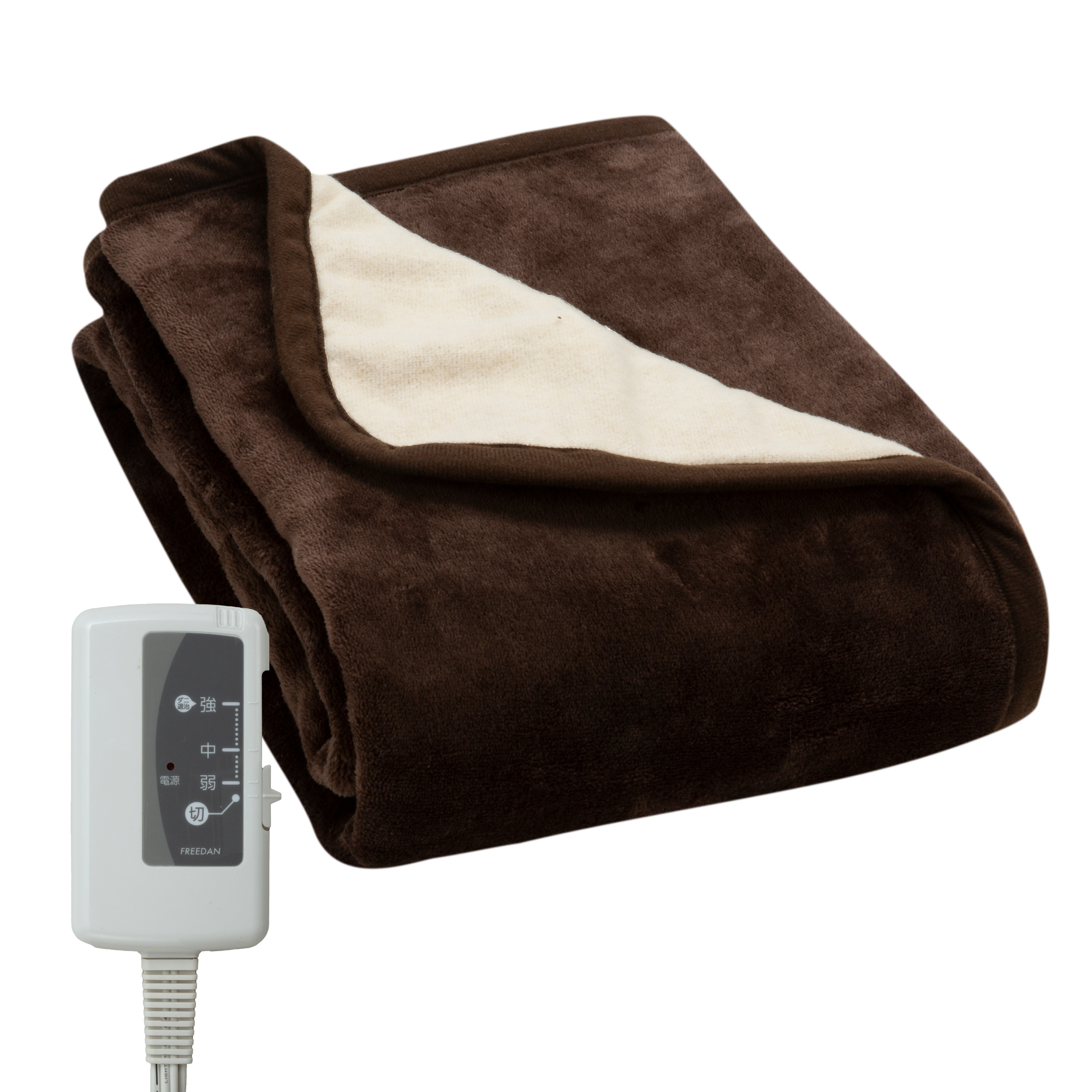 FREEDAN 洗える フランネル 電気敷き毛布 130×80cm シングル 無地 ダニ