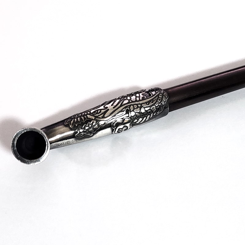 浅草煙管昇り龍七寸 喫煙具 きせる TSUGE 銀色鍍金仕上げ キセル