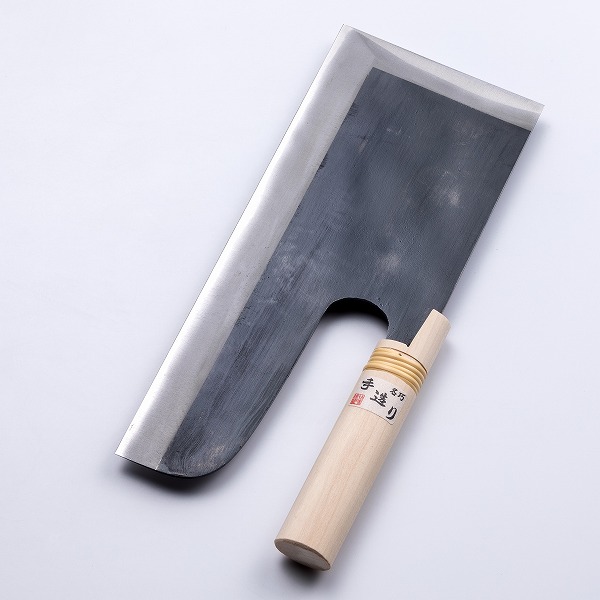 そば切り包丁 麺切包丁 安来白紙鋼 鍛造 黒打ち 300mm 左利き用