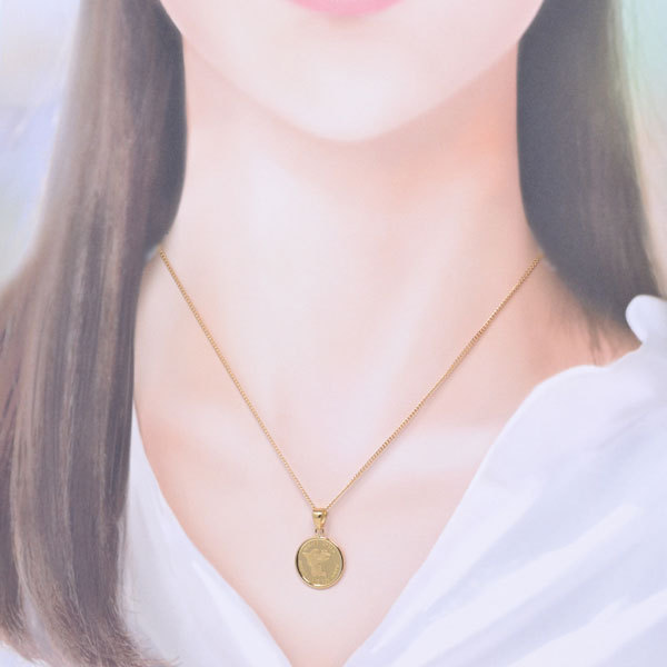 コイン ペンダント トップ 純金 24金 K24 枠 18金 K18 天使 エンジェル