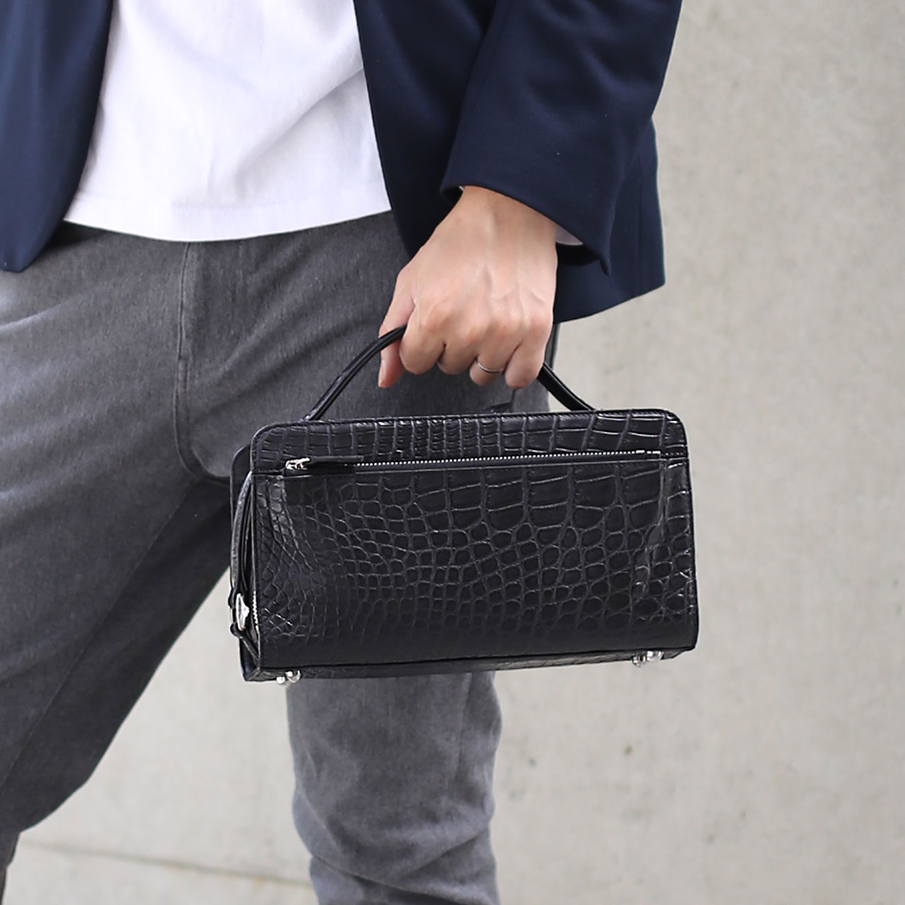 sankyo shokai（三京商会） クロコダイル バッグ メンズ セカンド