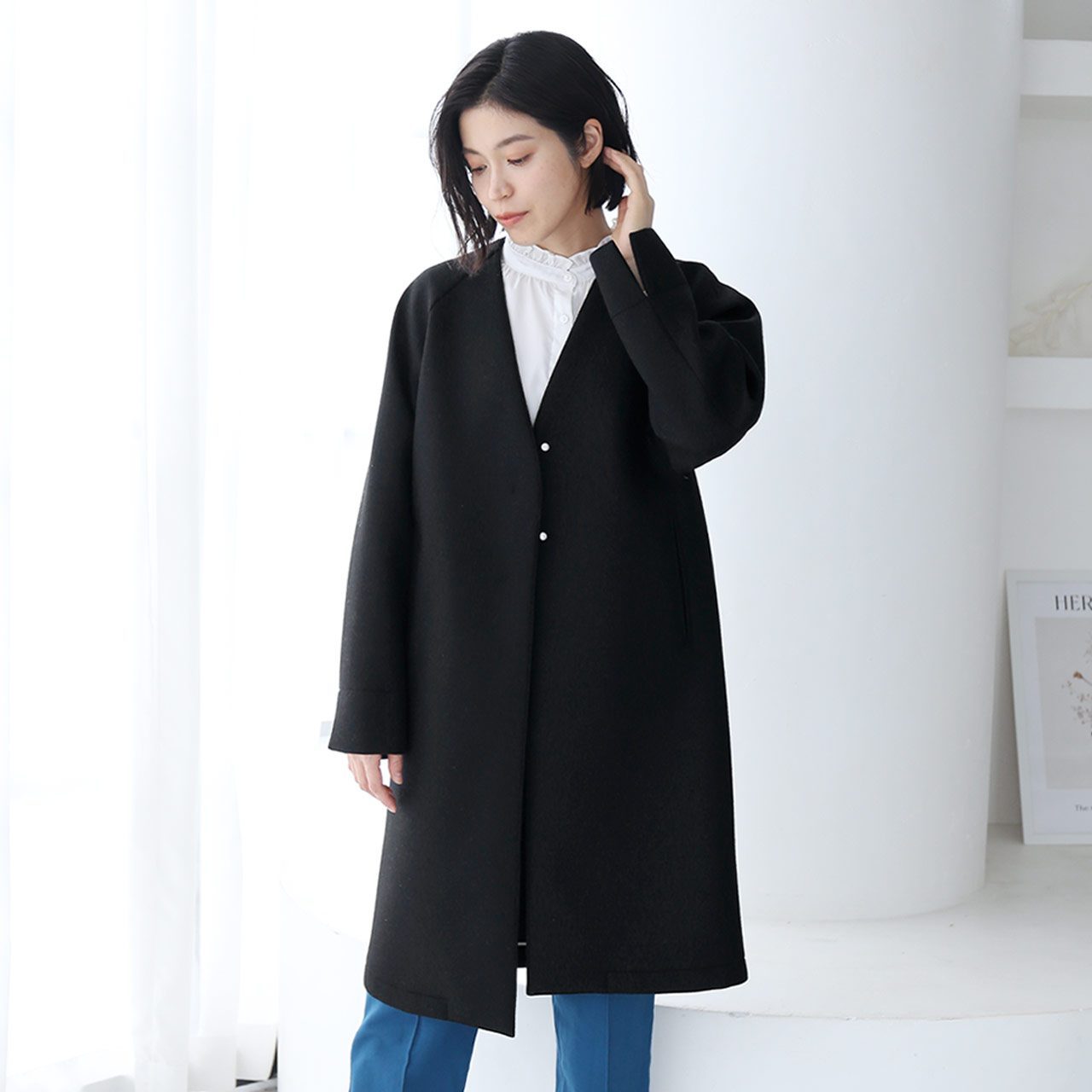 HALEINE（アレンヌ） ［期間限定価格］ノーカラーコート レディース