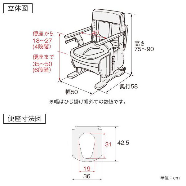 ポータブルトイレ 暖房便座 快適脱臭 家具調セレクトR ノーマル