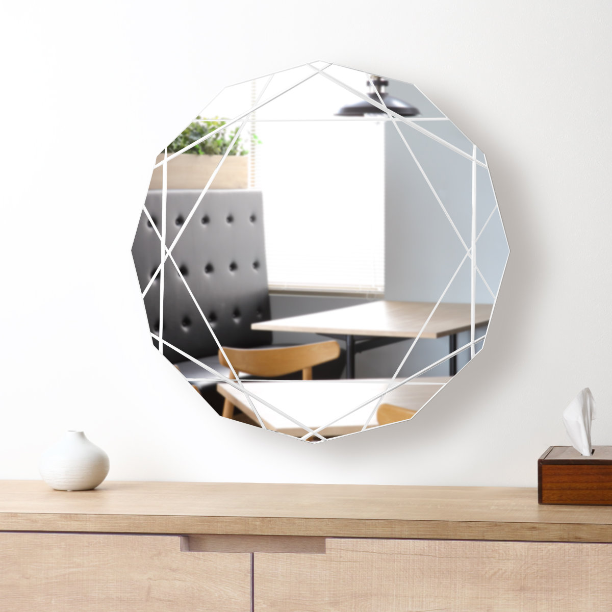 塩川光明堂 ミラー 壁掛け 62×62cm ウォールミラー モーデン （ 鏡