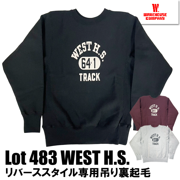 WAREHOUSE（ウエアハウス） スウェット Lot 483 WEST H.S. リバース