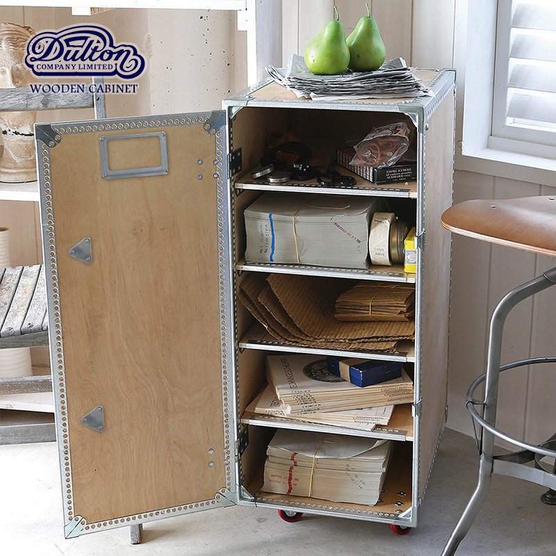 DULTON ウッドキャビネット キャスター付き ダルトン 収納 可動棚板4枚