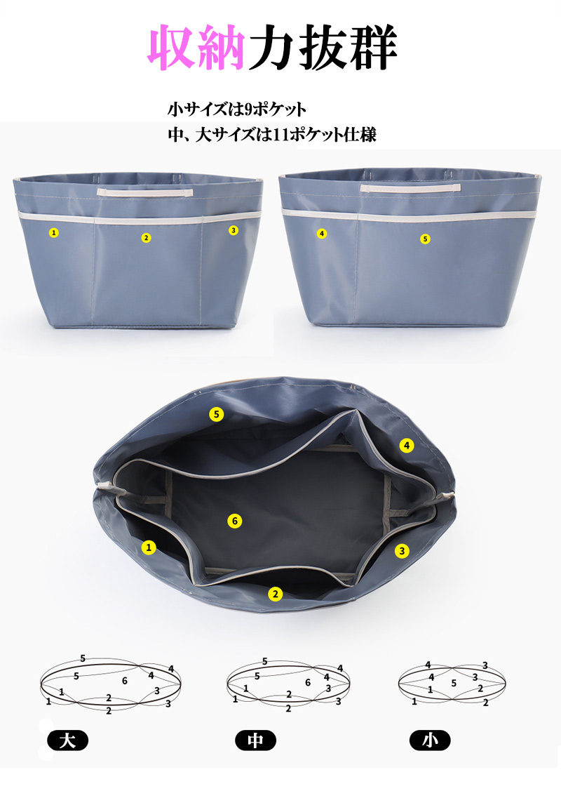 バッグインバッグ インナーバッグ 洗える Bag in バッグオーガナイザー
