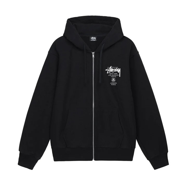 STUSSY（ステューシー） WORLD TOUR ZIP HOOD 3973514[full zip hooded