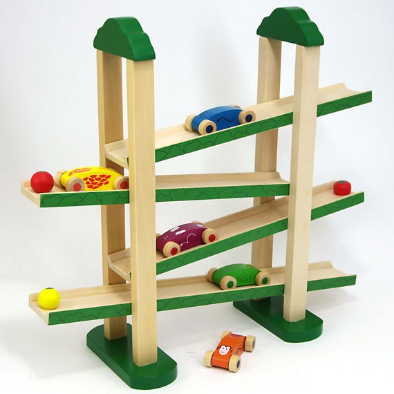 エド・インター（Ed・Inter） 木のおもちゃ スロープ 車 1歳 木製 玉
