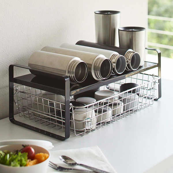 tower 山崎実業 伸縮収納ラック タワー 2段 公式 食器棚 食器収納