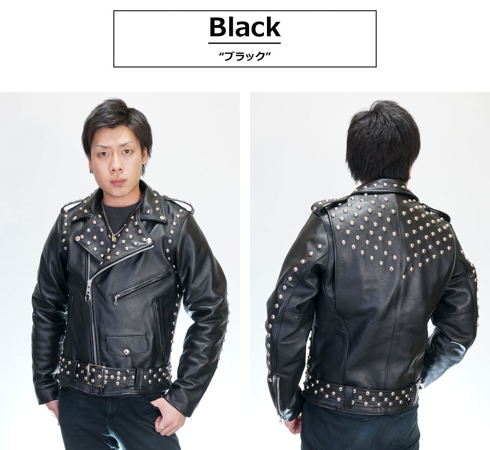 VANSON（バンソン） スタッズ レザー ダブルライダースジャケット C2