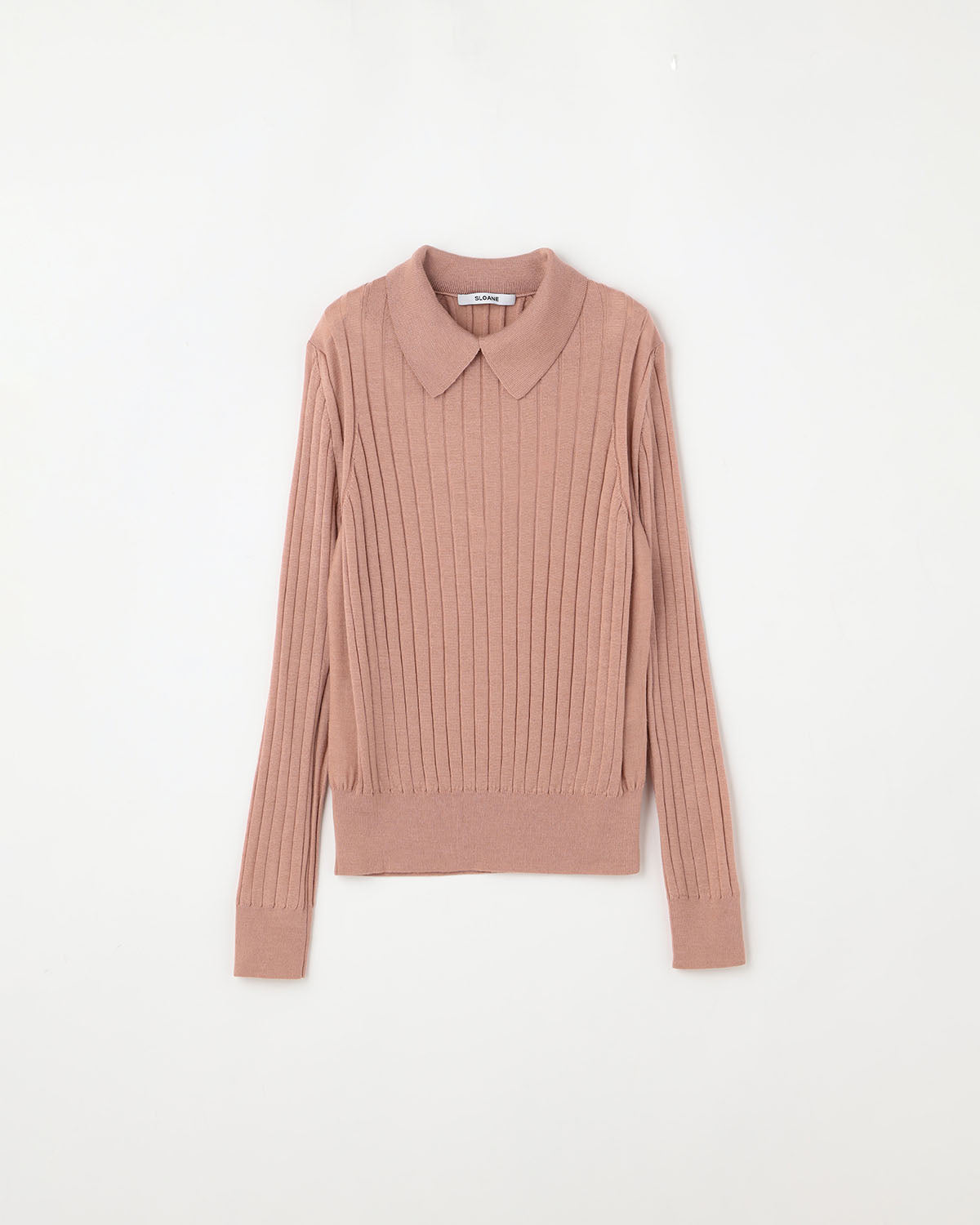 18Gワイドリブ エクストラファインメリノウール×シルク 襟付きプル