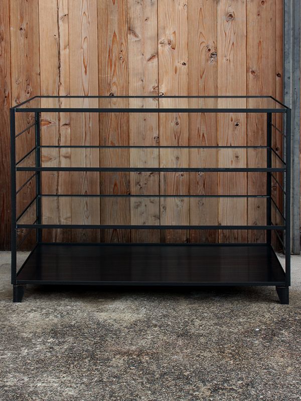 ≪シェルフ≫【アイアンシェルフ/4段 ガラス棚/GLASS】 IRSH-008