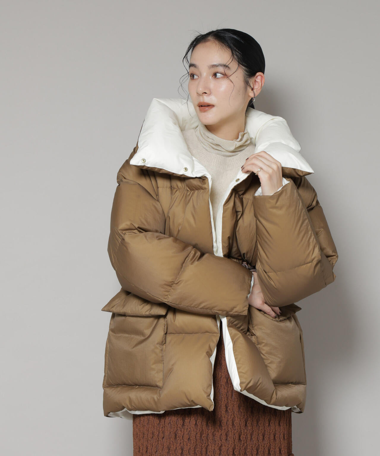 西川ダウン(R) 」バイカラー ボリューム ダウン