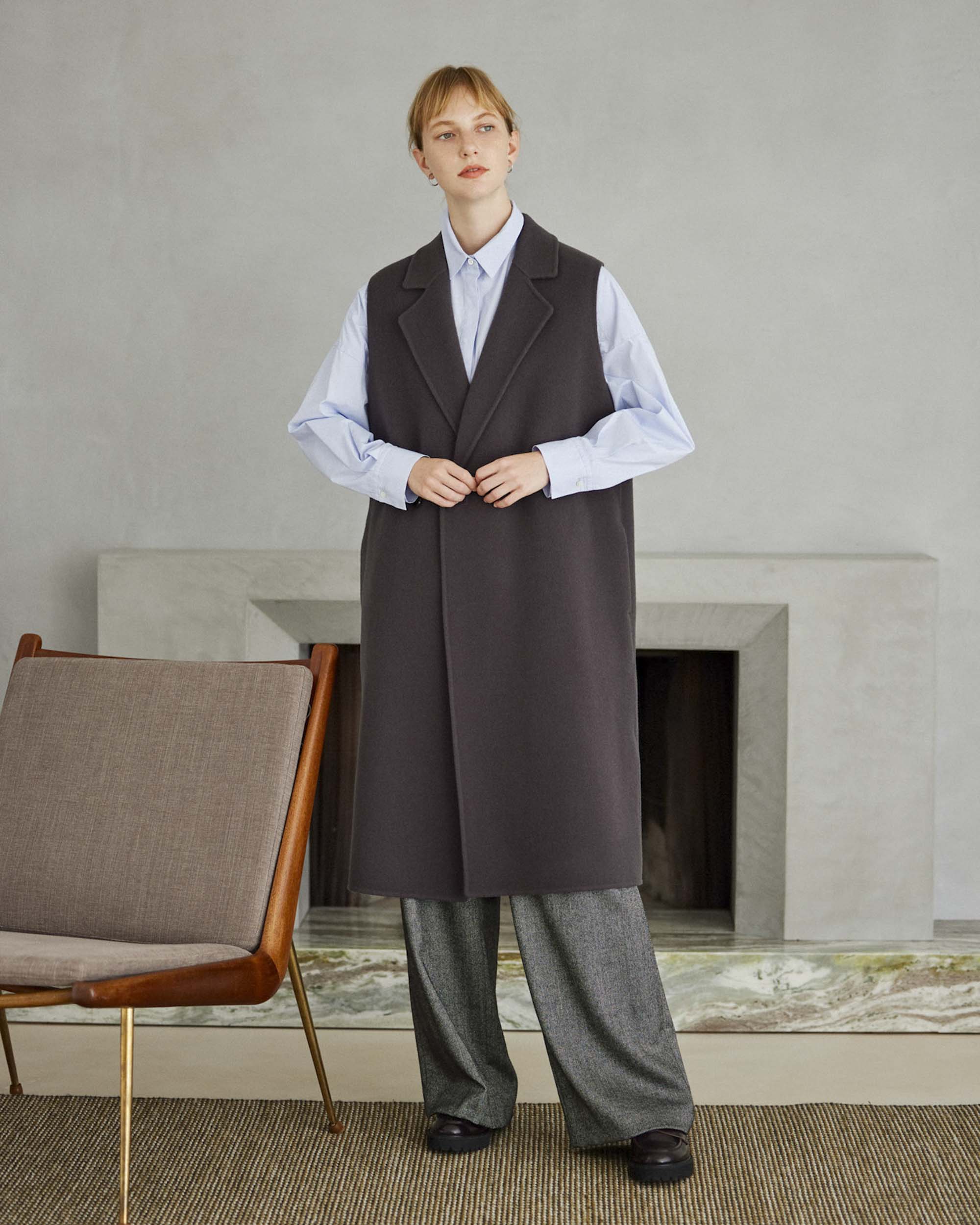 ウールリバーロングジレ - SOÉJU online store｜上質な大人の女性の