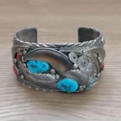 天然石 ナバホ族バングル インディアンジュエリー ベアクロー