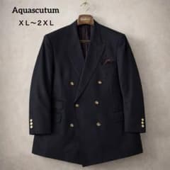 Aquascutum ダブル テーラード ジャケット カシミヤ混 大きいサイズ