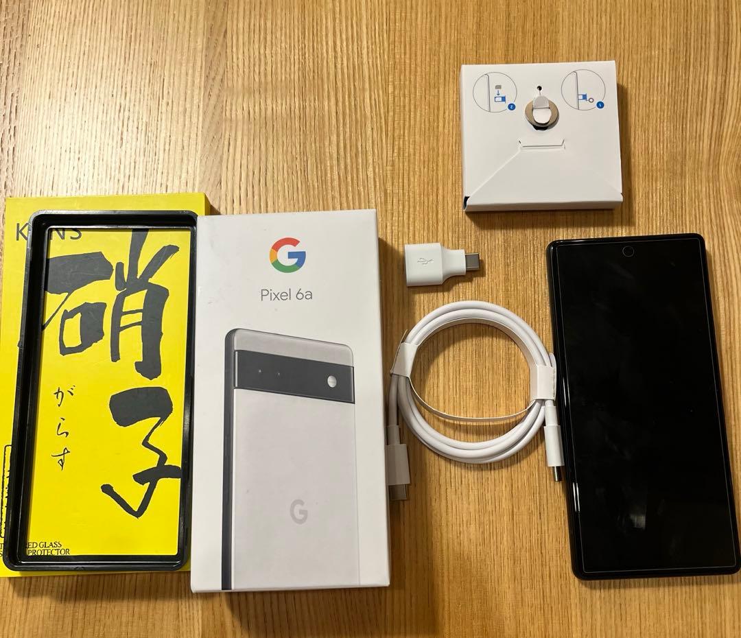 美品❣️Google Pixel6a 128GB SIMフリー　チョーク　おまけ付 中古】Google Pixel 6a 128GB チョーク GB17L auロック解除SIMフリー