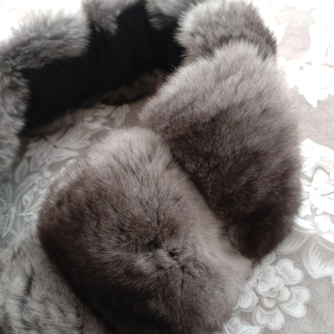 新品未使用 百貨店購入 タグ付き チンチラマフラー グレー リアル