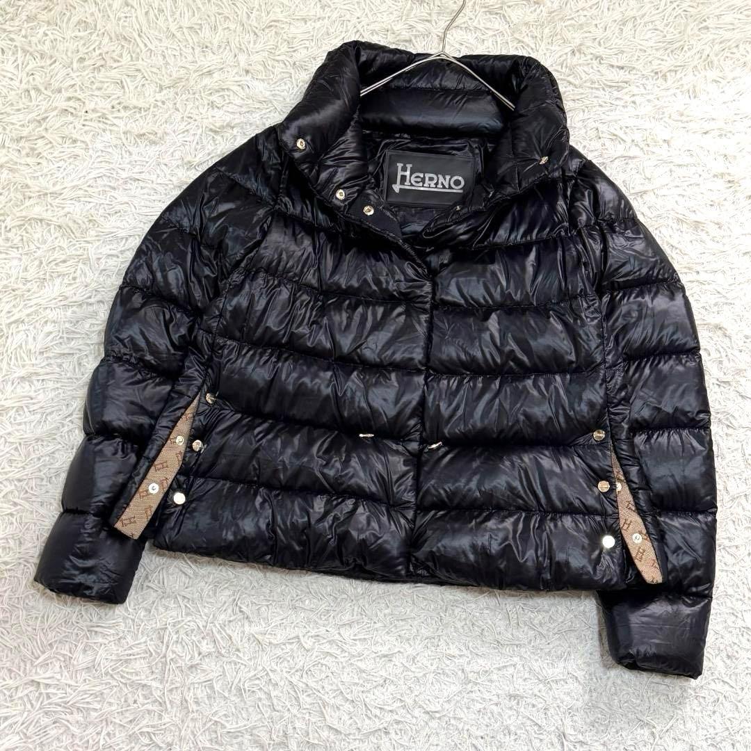 17530✨ヘルノ モノグラム ウルトラライトダウンジャケット 38 ブラック 17530✨ヘルノ モノグラム ウルトラライトダウンジャケット 38