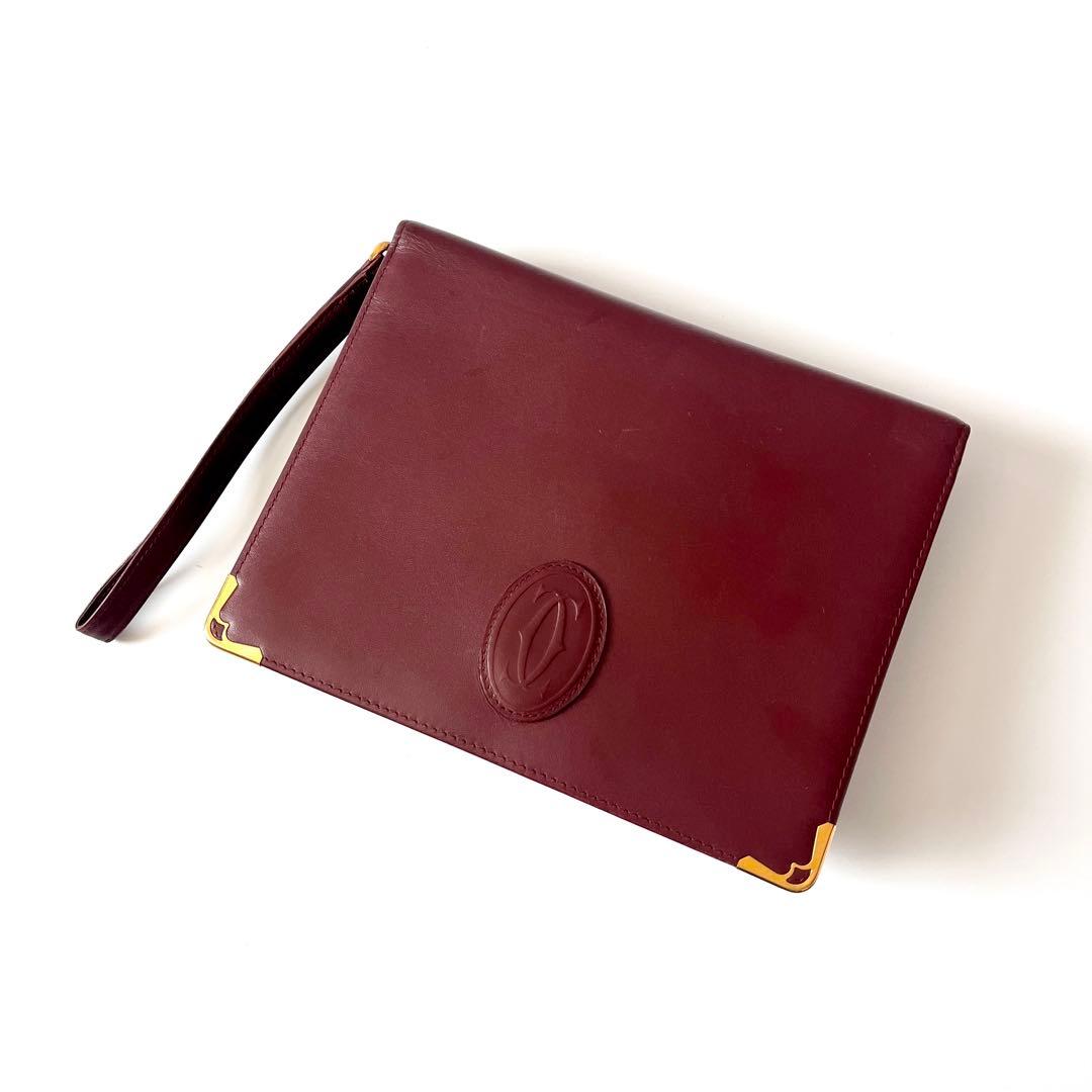 カルティエ　マストライン　クラッチバッグ　セカンドバッグ　カーフレザー　ゴールド MUST DE CARTIER カルティエ セカンドバッグ クラッチバッグ マスト