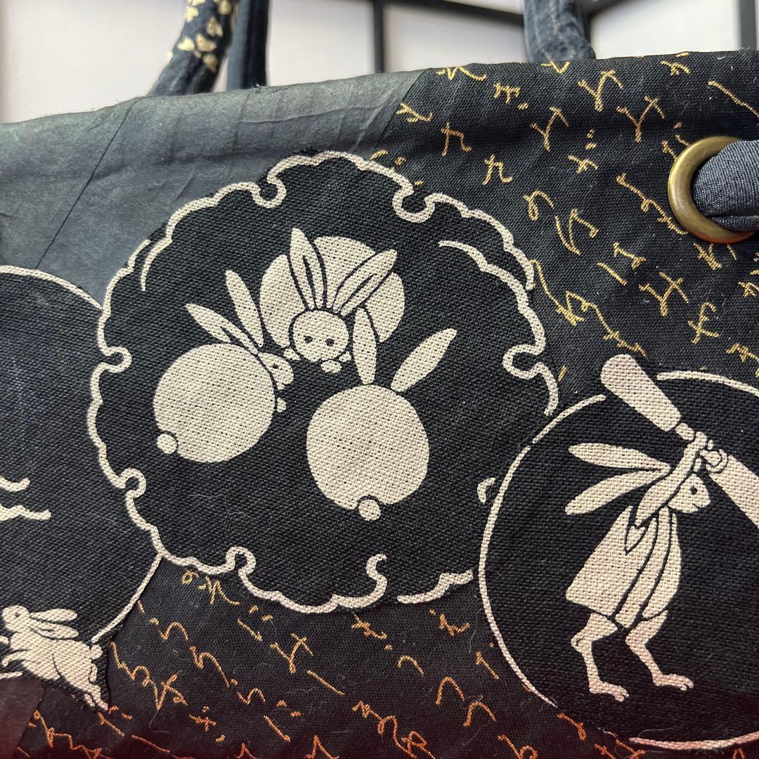 和兎 一閑張り バッグ かごバッグ ハンドバッグ 和柄 かわいい 日本