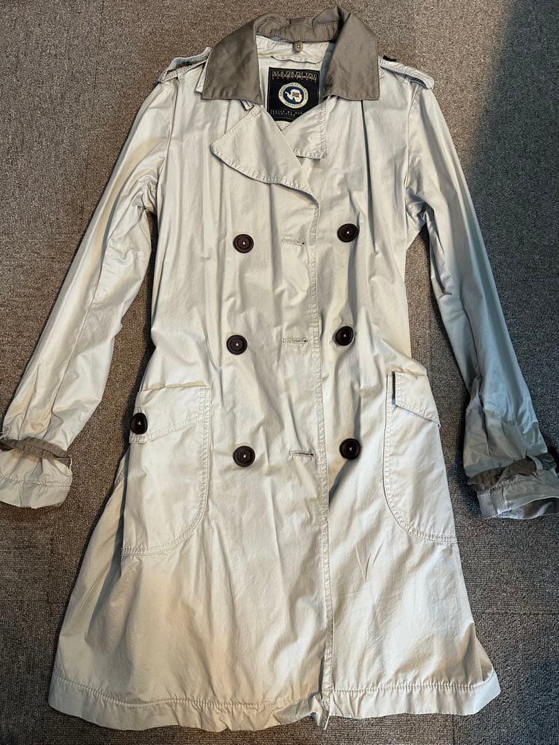 NAPAPIJRI ライトグレー トレンチコート　S セール】 【洗える】Nobleライトトレンチ コート （トレンチコート