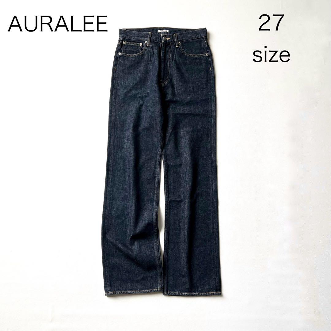 4837【美品】オーラリー　ストレートデニム ハードツイストデニム　インディゴ AURALEE（オーラリー） HARD Twist DENIM 5P PANTS ストレート デニム