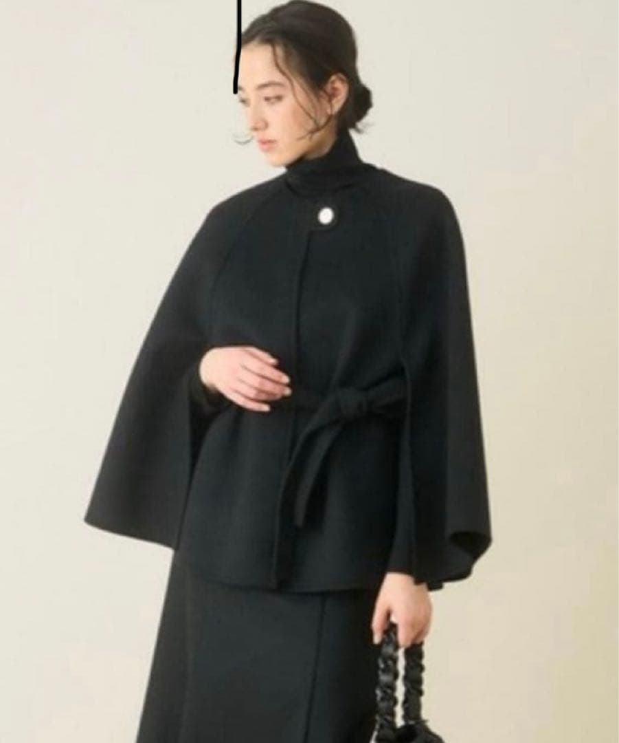 ANAYI アナイ シャルムビーバーケープコート　ウール ポンチョ ブラック38 シャルムビーバーケープコート | ANAYI/アナイ | 三越伊勢丹オンライン