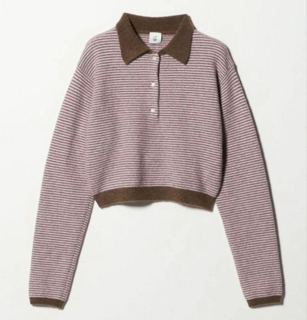 6(ROKU) アルパカウールナイロン ポロニット - メルカリ