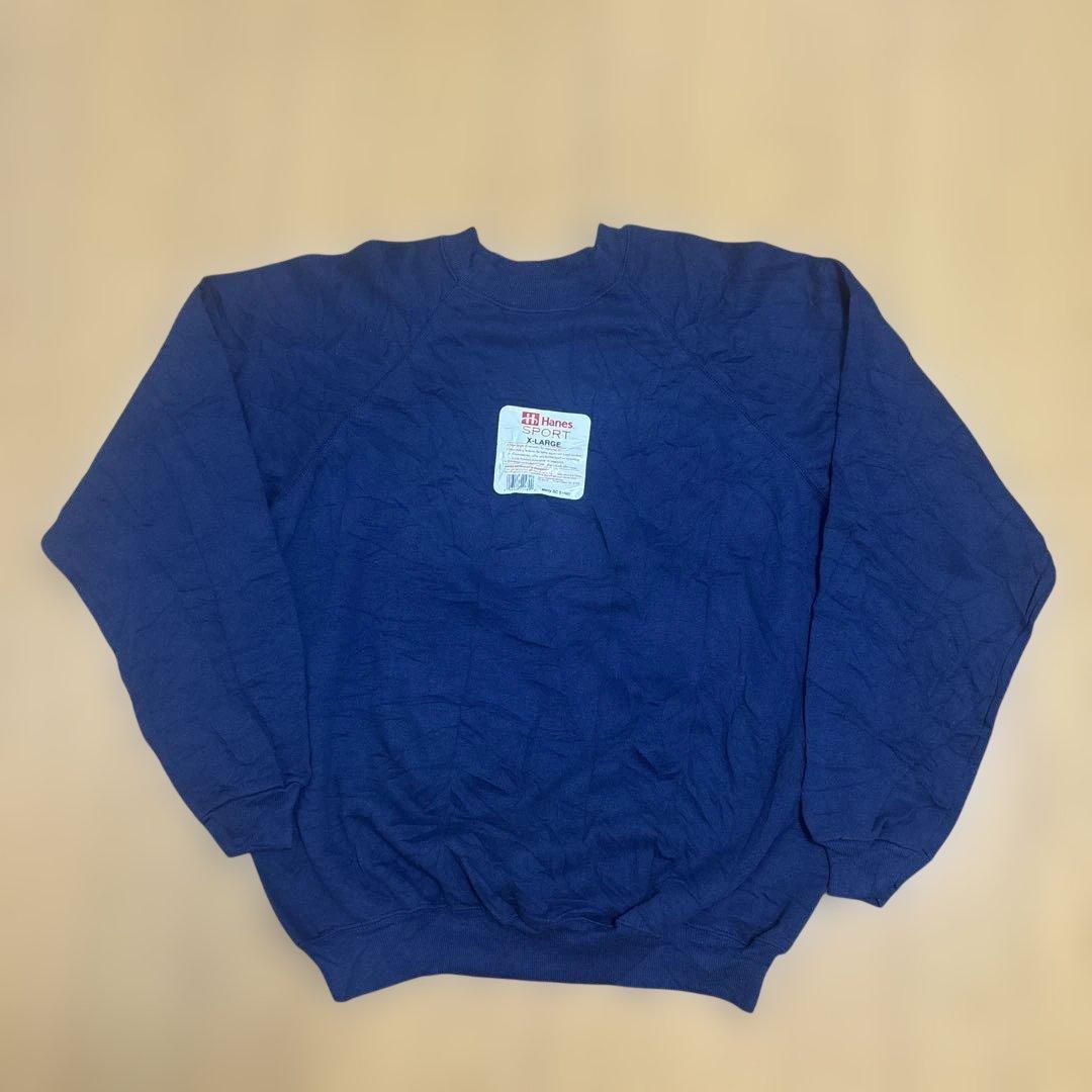 新品 80s Hanes ヘインズ ラグランスウェットXL USA製 ネイビー 80s Hanes Premium Heavyweight Sweat Made in USA / ヘインズ