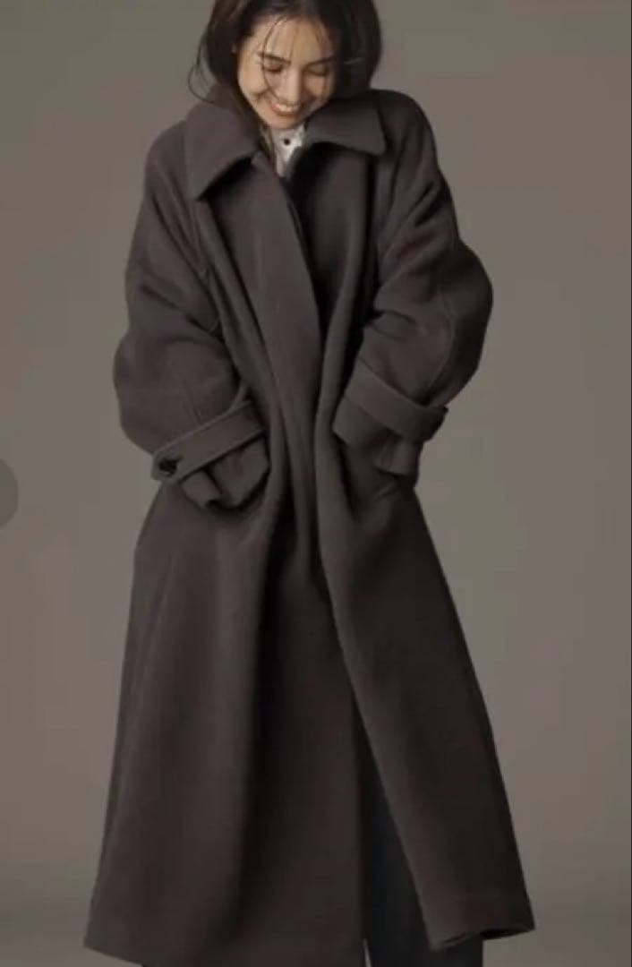 FRAY.IDフレイ アイディー　バルマカンロングコート 0 モカ FRAY I D フレイ アイディー ウールリバーバルマカンコート モカ