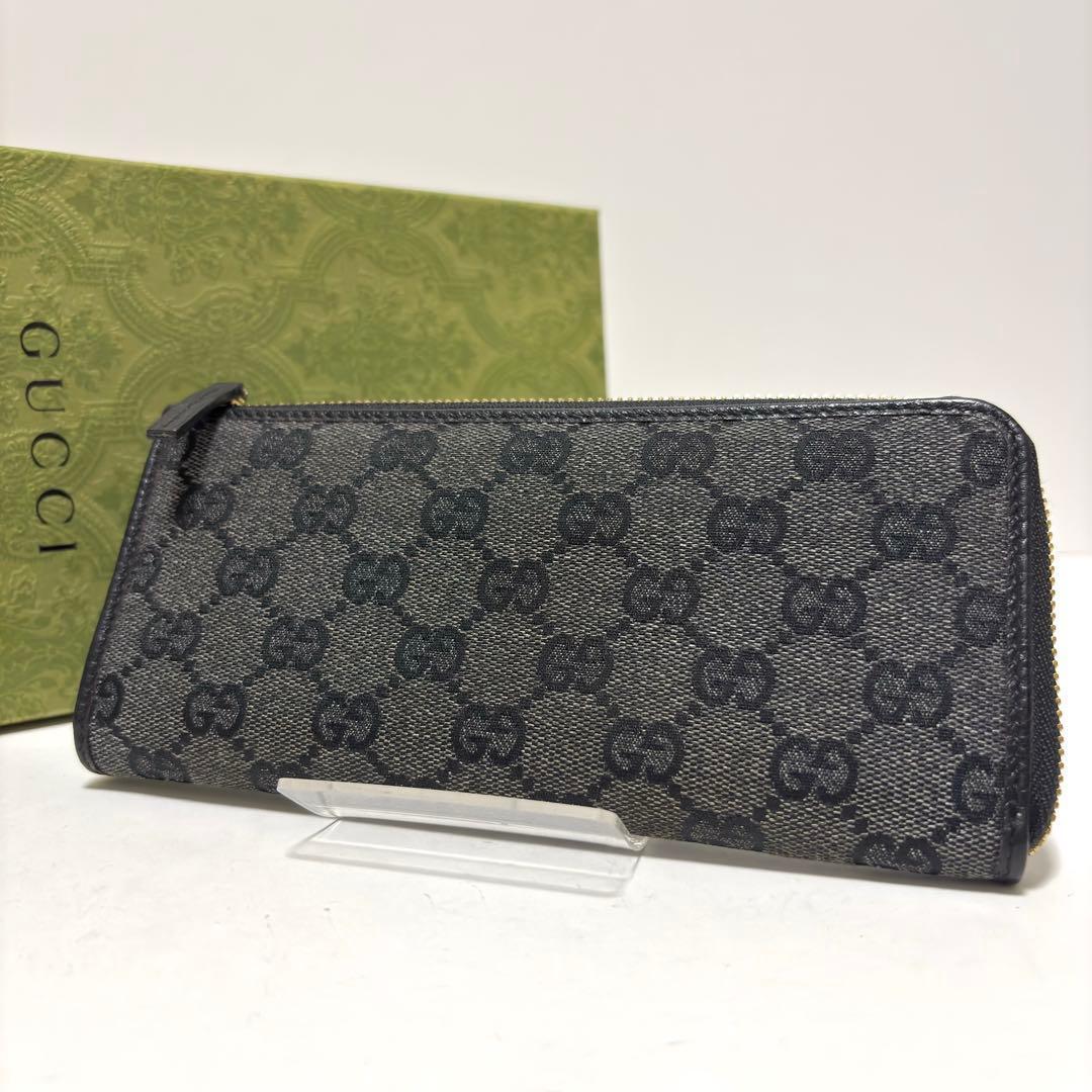 453✨美品✨GUCCI グッチ 長財布 GGキャンバス L字ファスナー デニム GUCCI（グッチ） 財布 ラウンドファスナー長財布 レディース レッド
