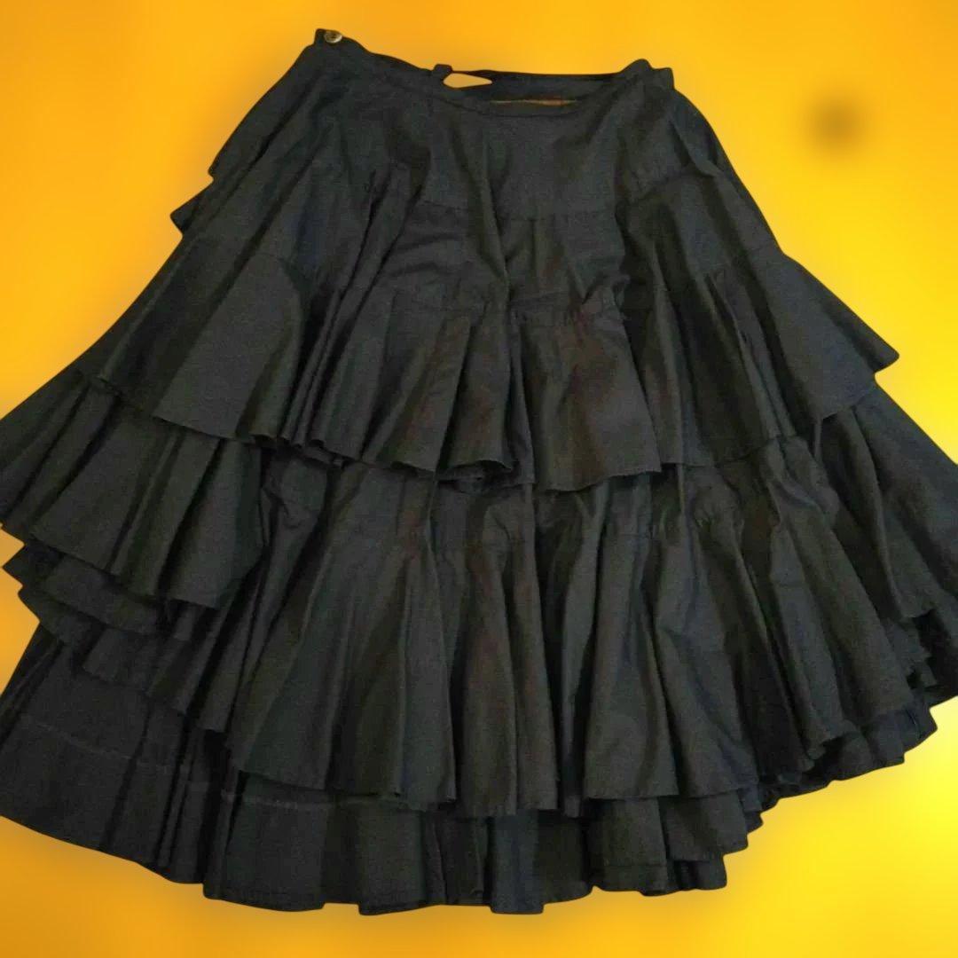 tricot Comme des Garçons　エスカルゴ巻スカート　ネイビー tricot COMME des GARCONS(トリココムデギャルソン) 80's vintage tuck