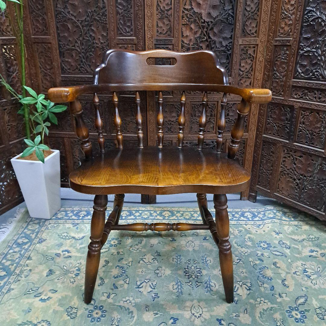 ♡飛騨産業　キツツキ　ダイニングチェア ウィンザーチェア 椅子 木製♡ B 飛騨産業 キツツキマーク ウィンザーダイニングチェア ローバック