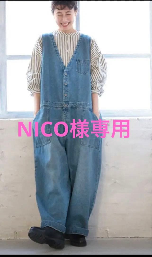 デニム サロペット L フロントジップ デニム オーバーオール サロペット レディース