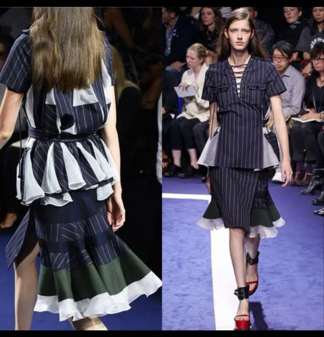 は*む様 sacai サカイ　コレクションライン　フレアスカート　後ろフレアスカ フレアヘムハイウエストチェックスカート | フレアスカート | NOELA