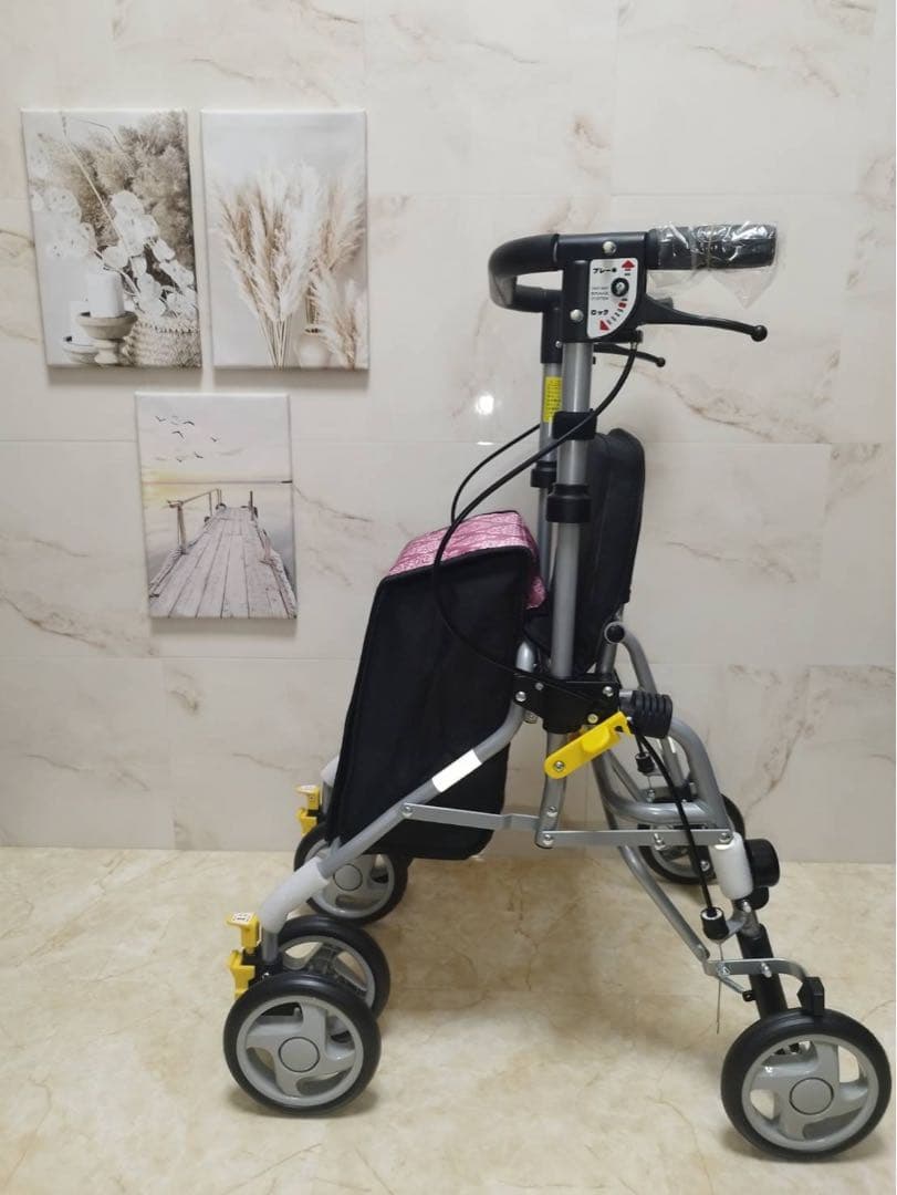 シンフォニーSPスリム　ピンク柄　歩行車シルバーカー