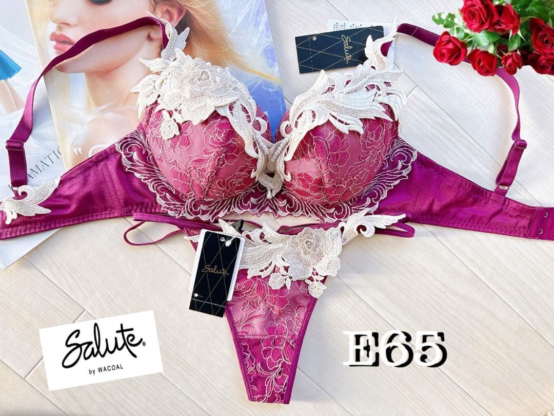 サルート【バレリーナ】E65&ソングM WI 94 店舗限定 VIVA 未使用タグ付 ワコール サルート E65＆ショーツソングMサイズ ピンク系