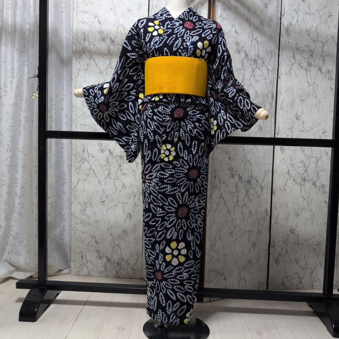 はな様ご購入有松絞り　向日葵の様な柄行 　ひろ衿 12c1e91ce5f4886df949c2583633a7