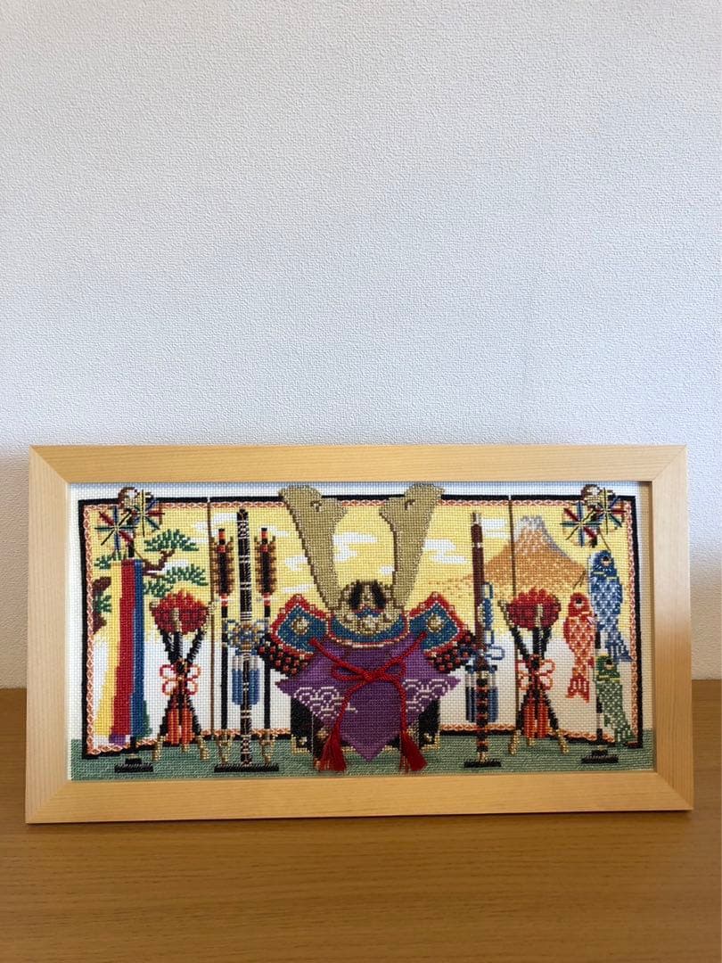 ホビーラホビーレ　クロスステッチフレーム　兜飾り　完成品5月人形　クロスステッチ クロスステッチフレーム＜兜飾り2＞ | リバティ 生地、編み物、刺繍