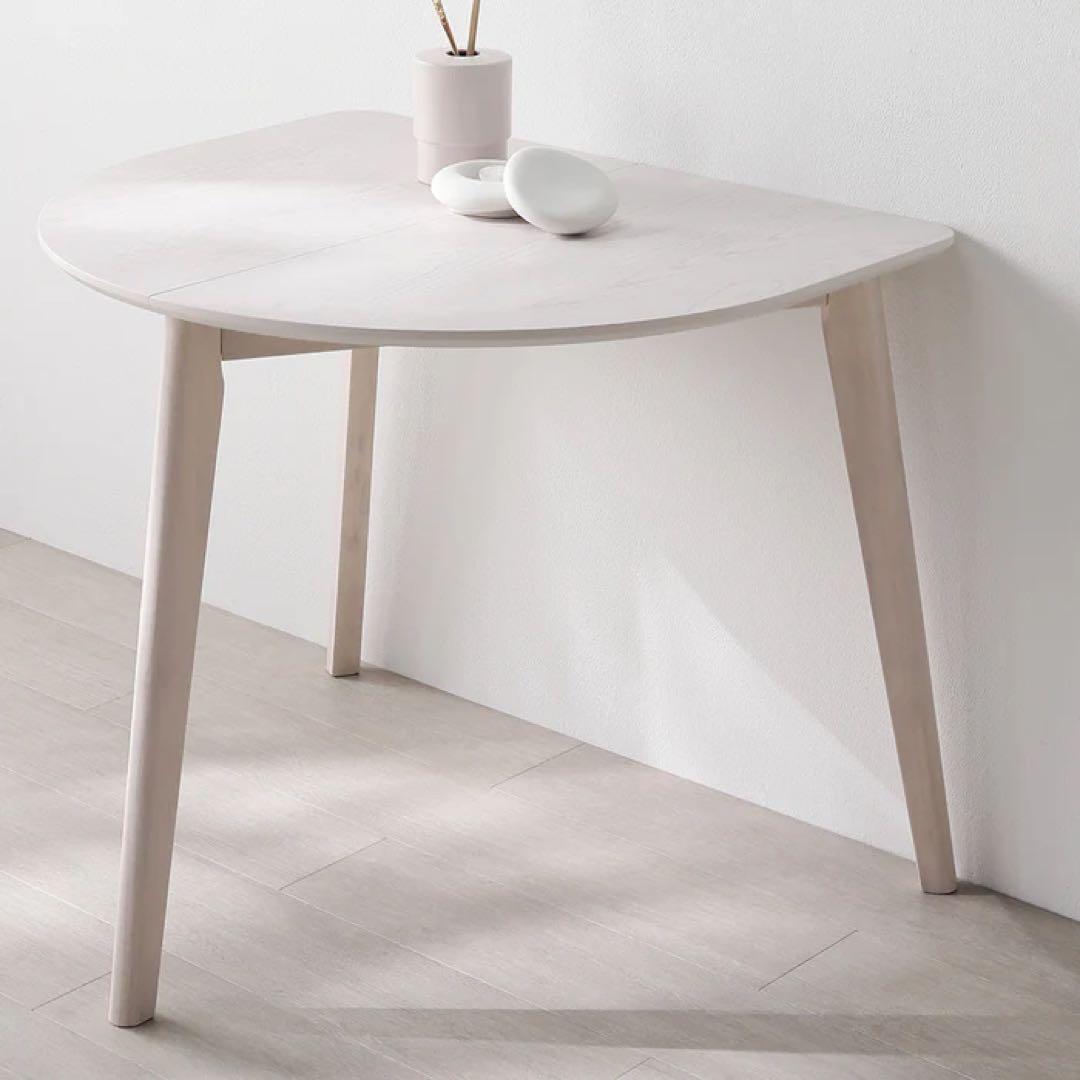 ※値下げ中！RASIK 変形ダイニングテーブル Litral リトラル ホワイト 天然木 変形ダイニングテーブル 単品『Litral リトラル』/天然木の