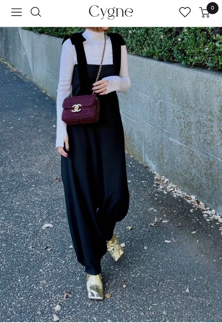 【新品未使用】 Cygne リボン オールインワン Stelle リボンショルダーオールインワン Stelle｜Cygne(シーニュ) 公式サイト