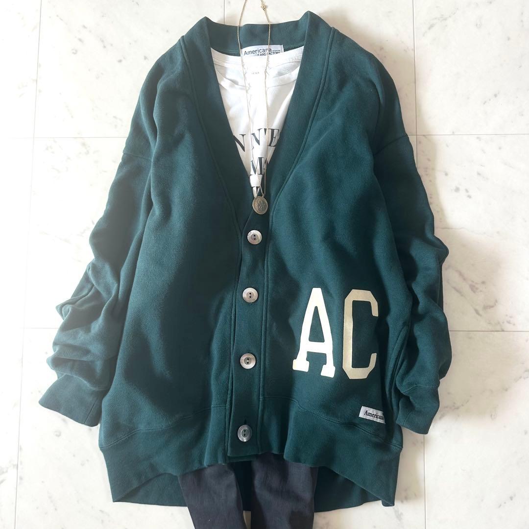 美品♪アメリカーナ JF別注 AC プリントスウェットカーディガン 近年モデル AMERICANA（アメリカーナ） カーディガン 「Americana×JEANS FACTORY