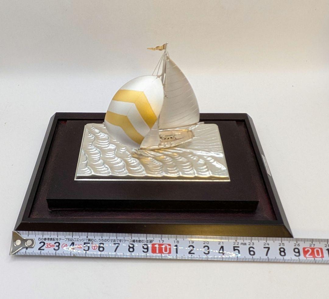 ヨット模型 銀製 ガラスケース付き 武比古作 - メルカリ