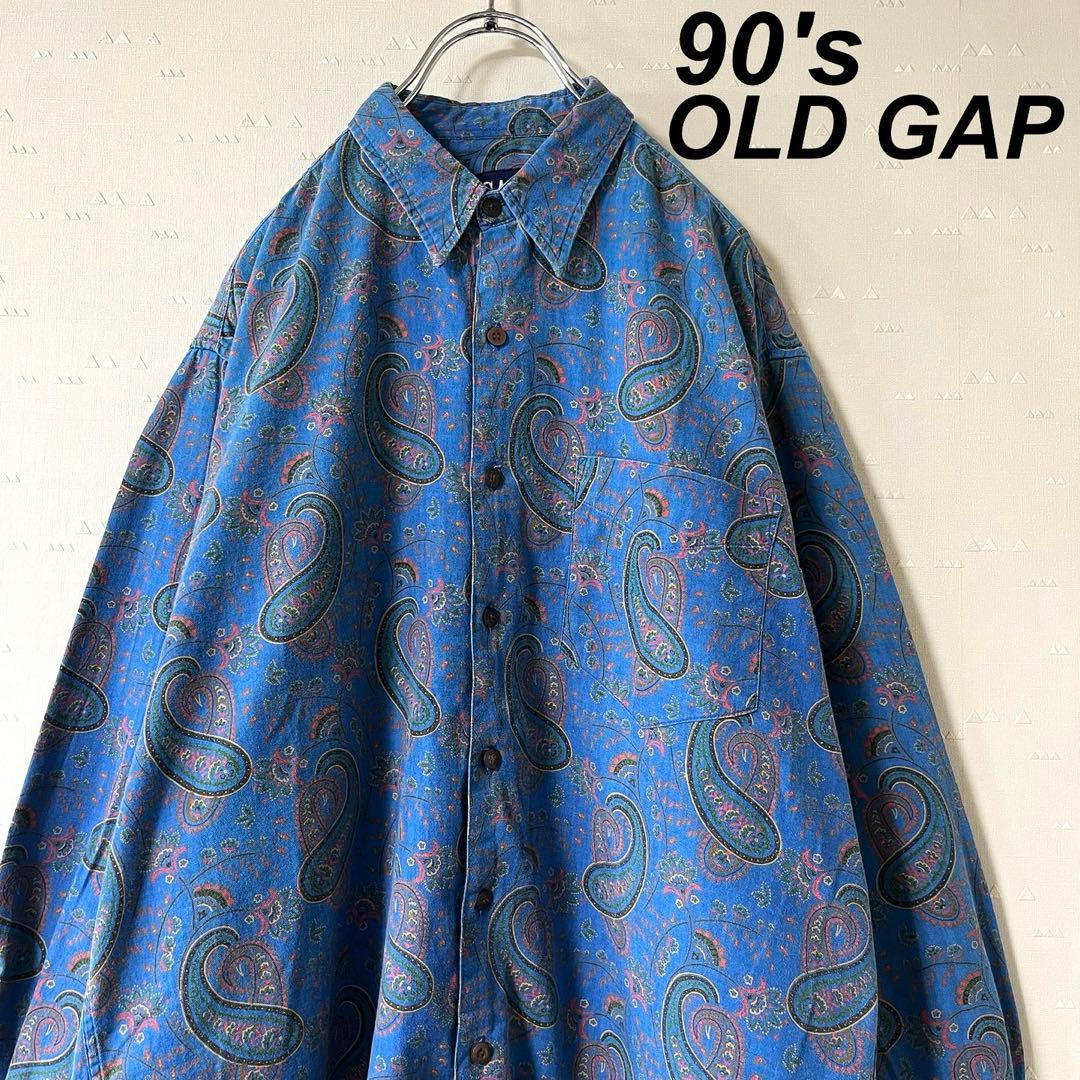 古着 90's オールド GAP ペイズリー柄 総柄シャツ シャツ old gap 柄シャツ ペイズリー柄 赤色 - メルカリ